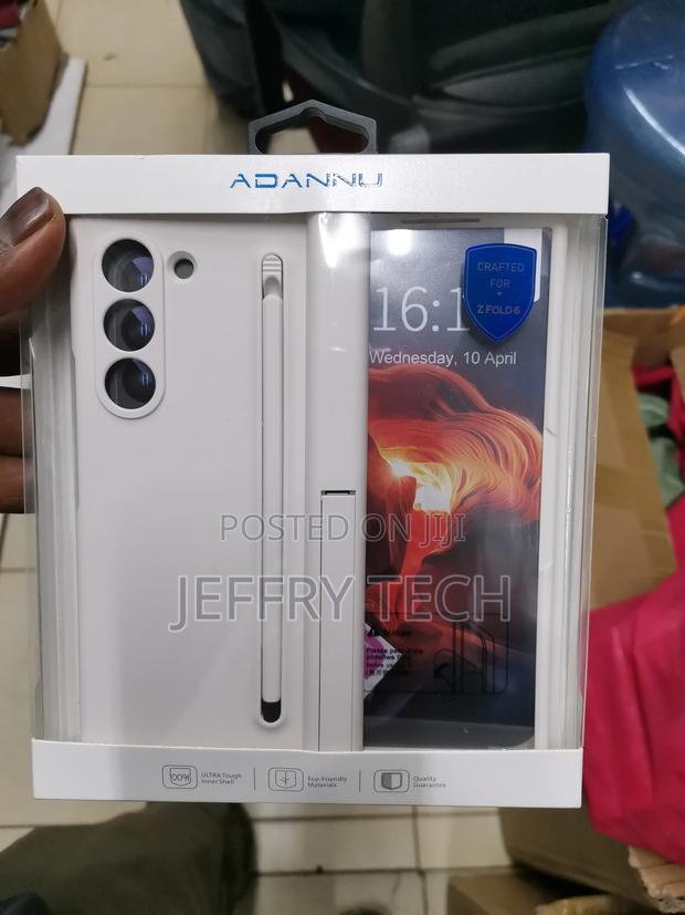 White Samsung Galaxy Fold 6 With S-Pen Case - main view