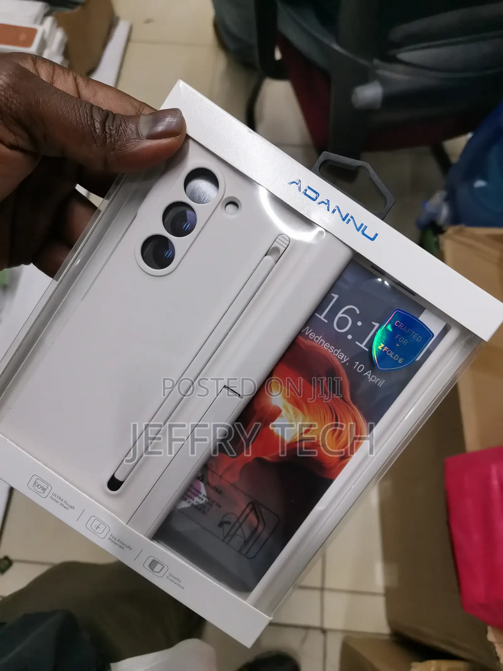 White Samsung Galaxy Fold 6 With S-Pen Case
