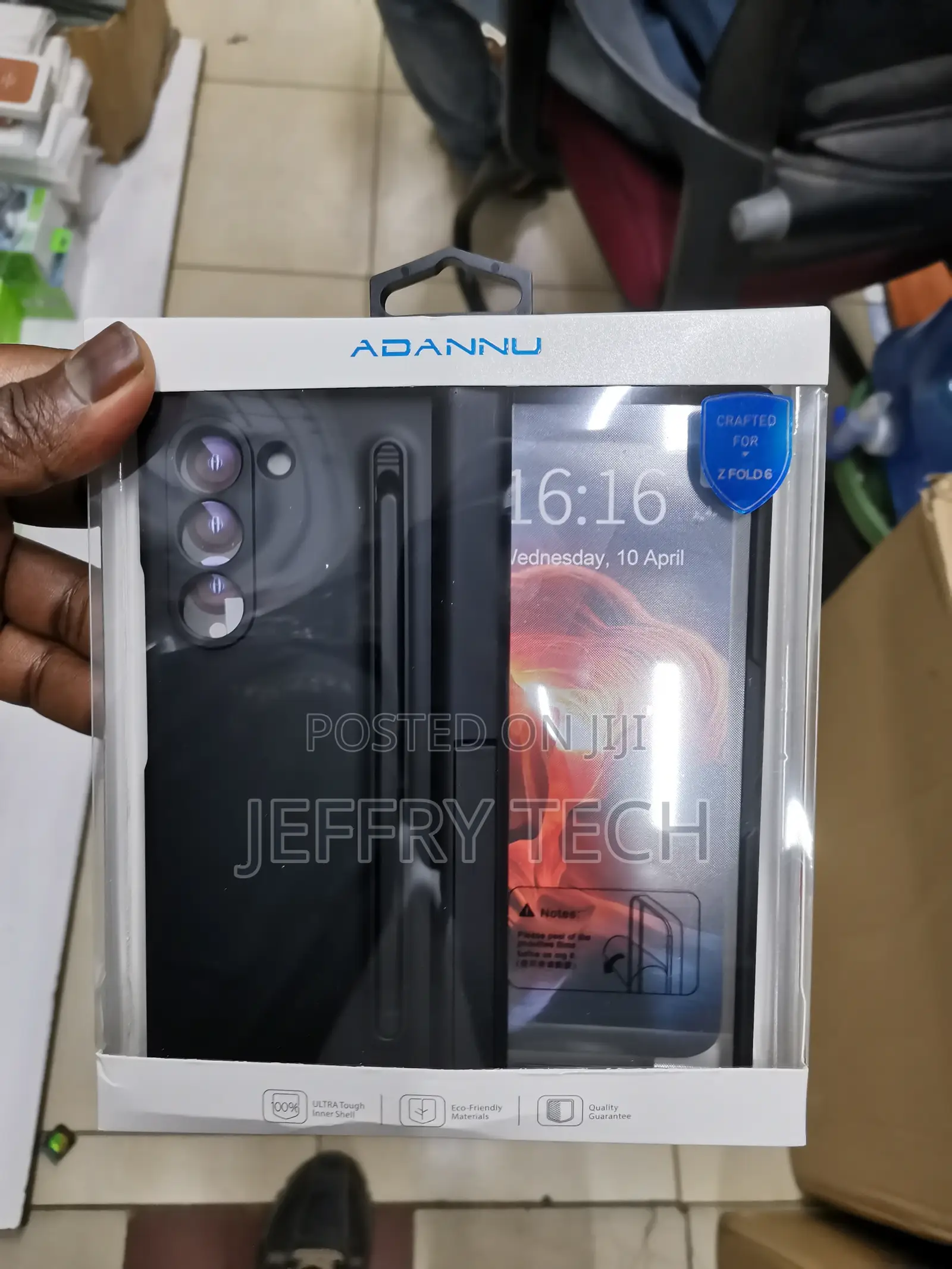 Black Samsung Galaxy Z Fold 6 Case With S Pen Holder Stylus