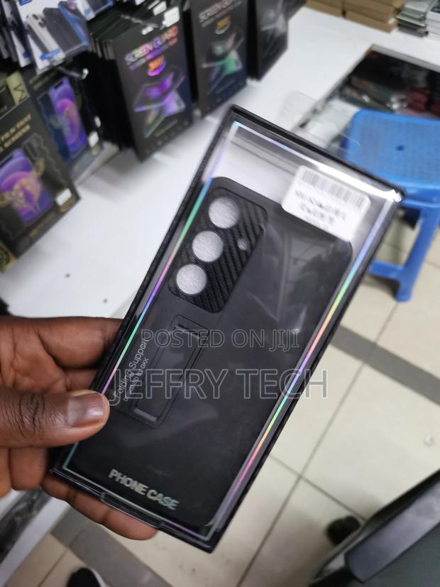 Black Samsung Galaxy S24 Premium Genuine Leather Case - main view