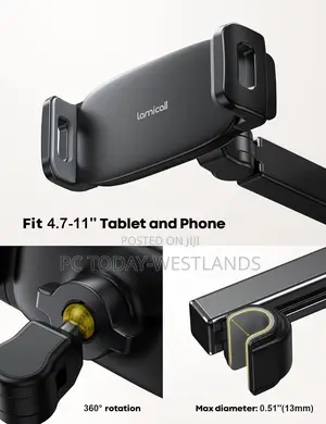 Lamicall Car Headrest Tablet Holder - [3 in 1 Extension Arm]
