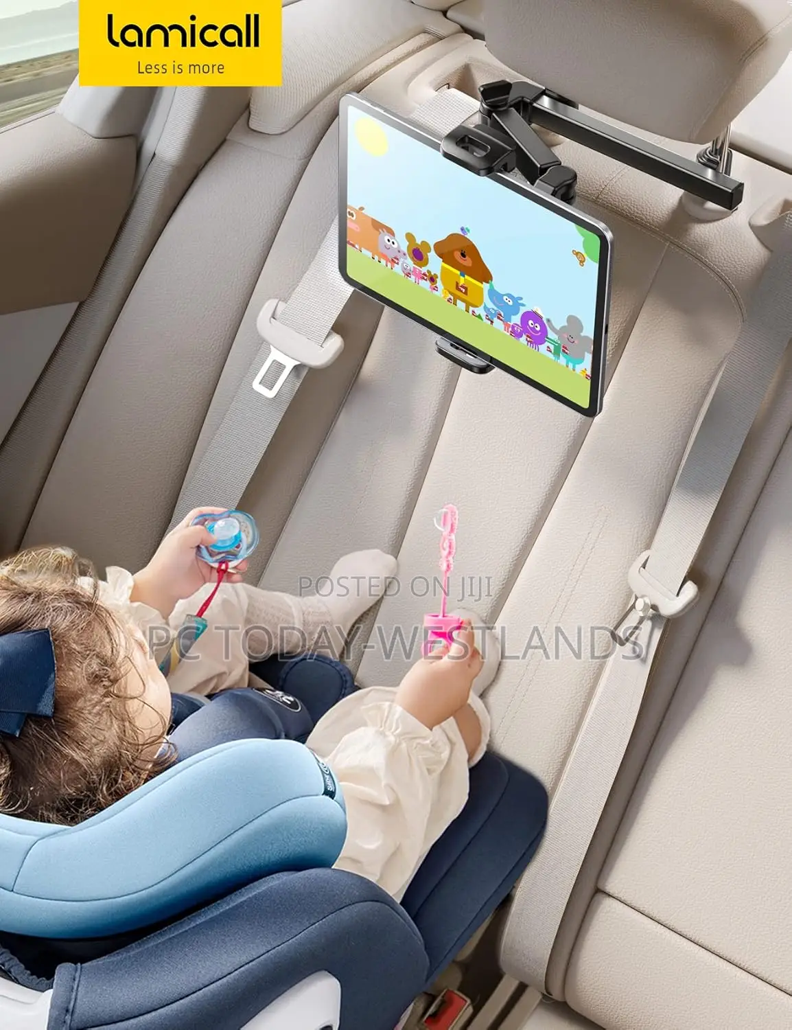 Lamicall Car Headrest Tablet Holder - [3 in 1 Extension Arm]
