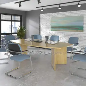 Arrow Head Leg Radial End Boardroom Table 2400mm, Beech