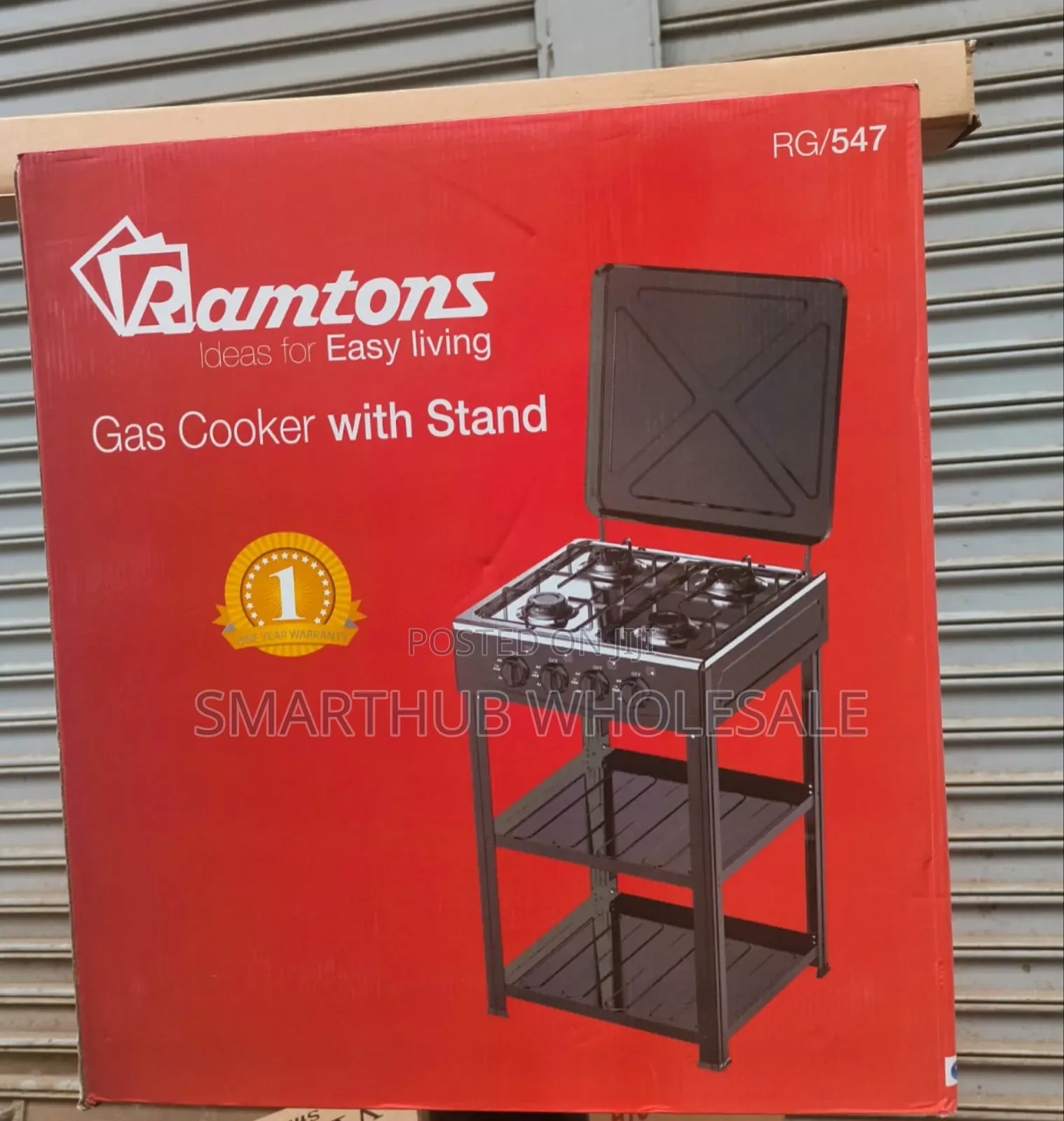 Ramtons 4 Burner Standing Cooker With Shelf