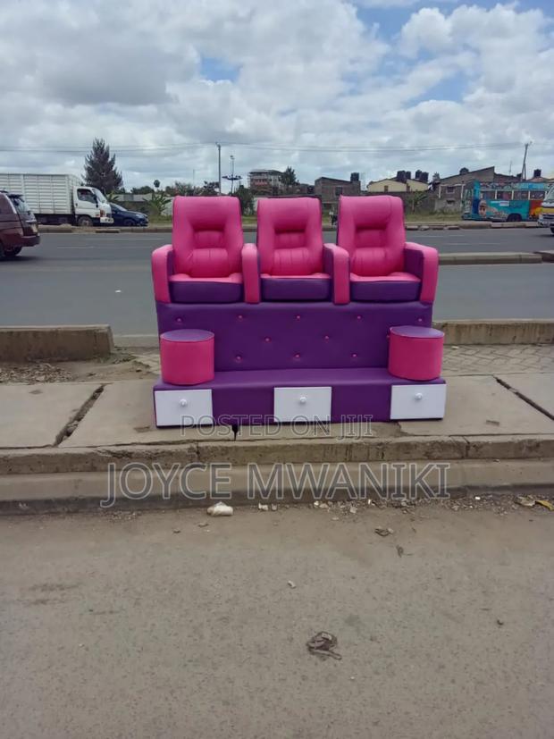 Pedicure Seat, Purple and Pink With Drawers