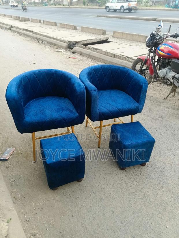 Pedicure 2 Pieces and and 2 Stools, Blue - main view