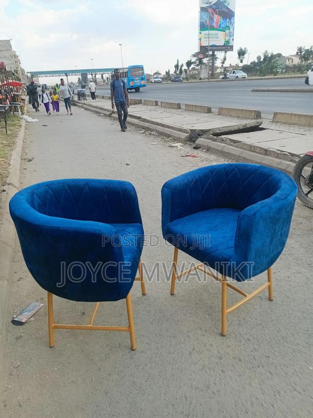 Styling Chairs, Navy Blue and Gold - main view