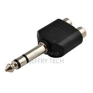 2 X RCA Female Adapter to 6.5mm Male Audio Connector - P233