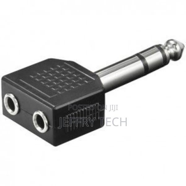 6.35mm Male to Two 3.5mm Female Plug Stereo Audio Jack Exten