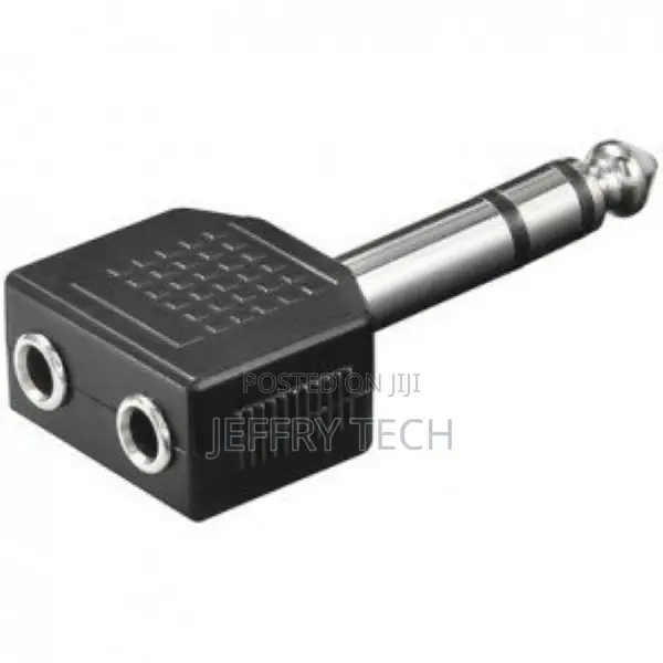 6.35mm Male to Two 3.5mm Female Plug Stereo Audio Jack Exten