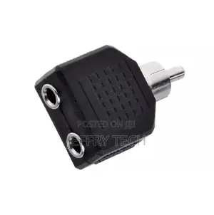 RCA Male Plug to Dual 3.5mm Female Port Audio Adapter Conver