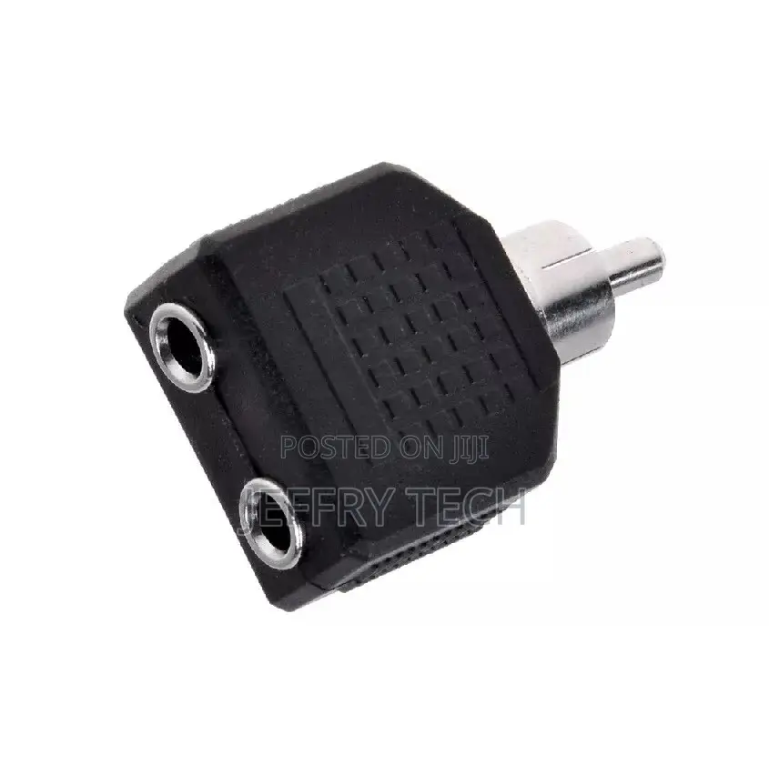 RCA Male Plug to Dual 3.5mm Female Port Audio Adapter Conver