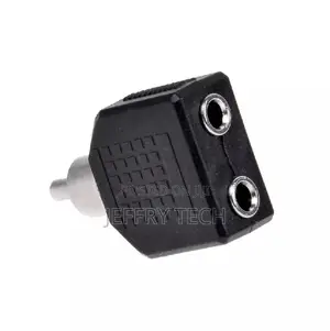 RCA Male Plug to Dual 3.5mm Female Port Audio Adapter Conver