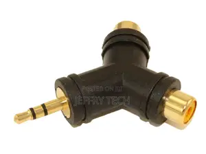 3.5mm Stereo Jack (Male) to 2 RCA (Female) Adapter Gold Plat