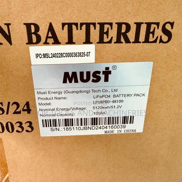 Must 5.12kwh 48v Lithium Battery
Model: Lp1600 Series