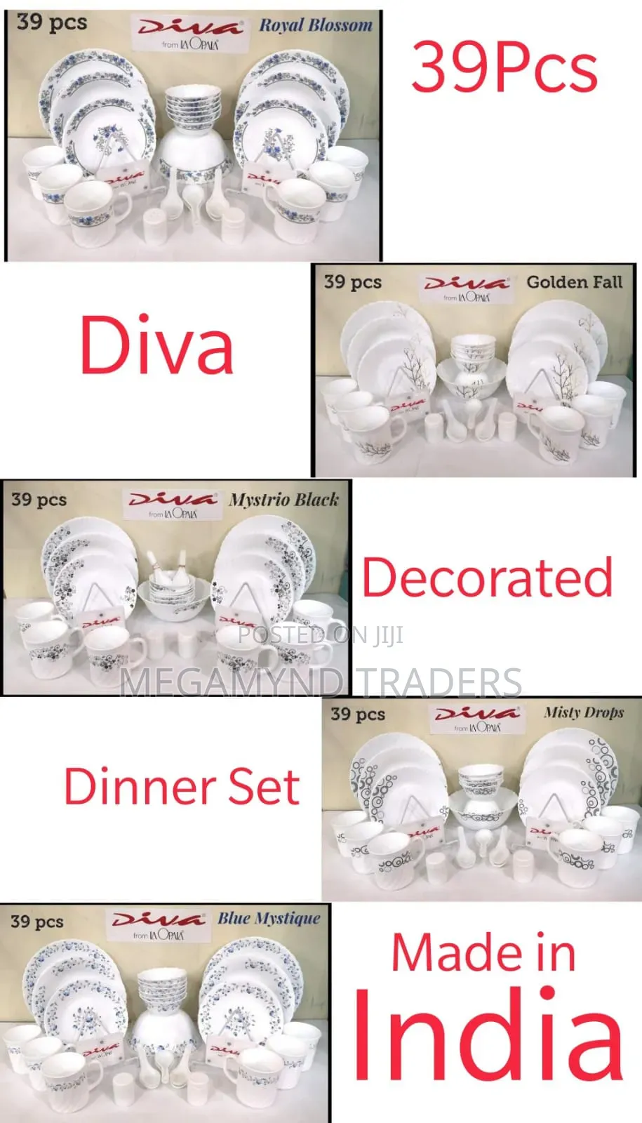 39pc Dinner Set/Diva Dinner Set