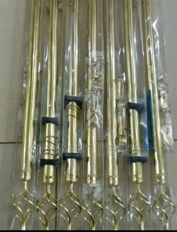 Golden 2m Single Adjustable Window Curtain Rod - main view