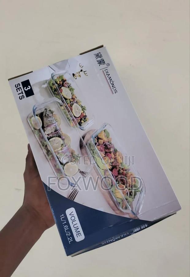 3pcs BAKING MICROWAVEABLE Glass - thumbnail 2