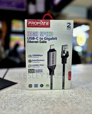 Promate -RJ45
High-Speed USB-C to Gigabit Ethernet Cable