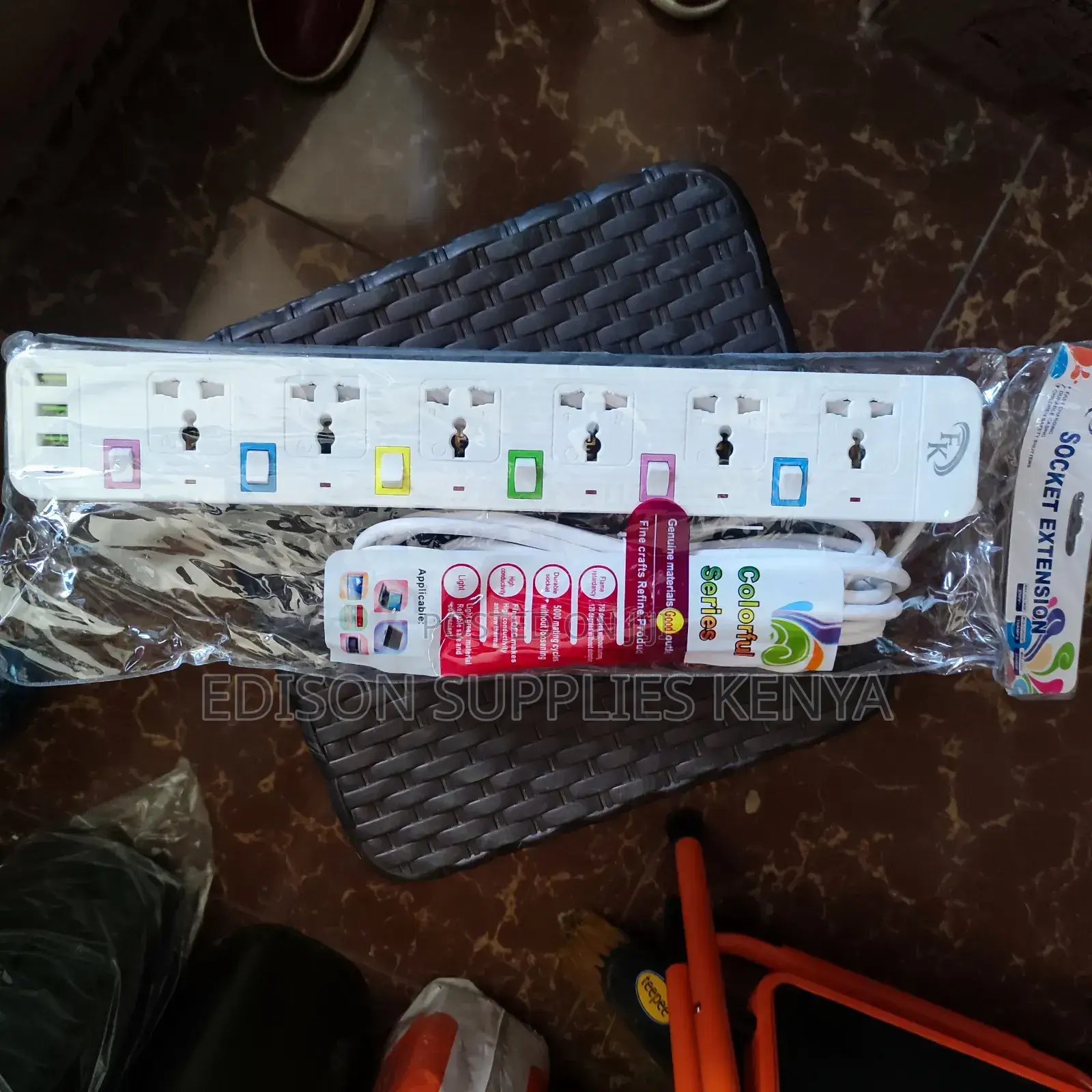 Extension Cable 6 Way Universal With 4 USB Ports, Type C