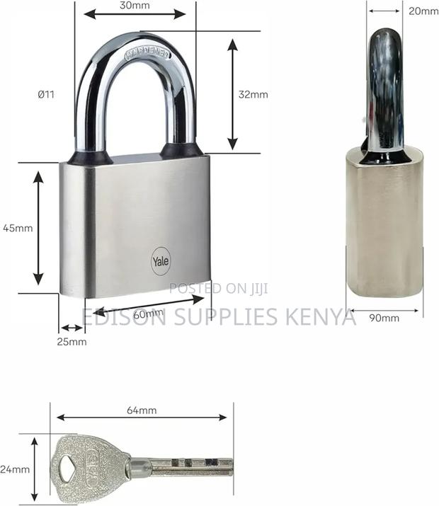 Yale Standard Iron Padlock 60mm, Heavy Duty Padlock - thumbnail 3