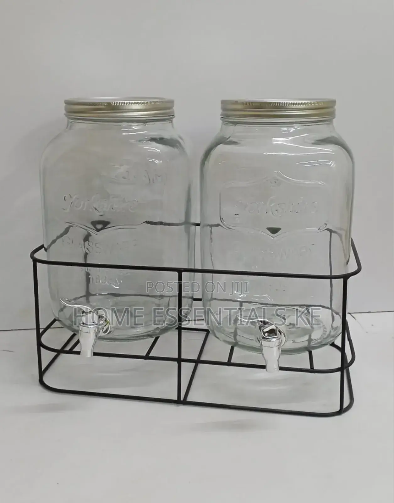 5L & 8L DOUBLE GLASS Juice Dispensers Metallic Stand