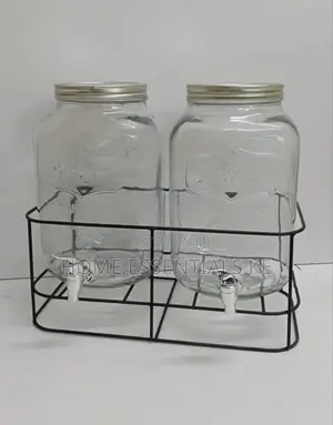 5L & 8L DOUBLE GLASS Juice Dispensers Metallic Stand