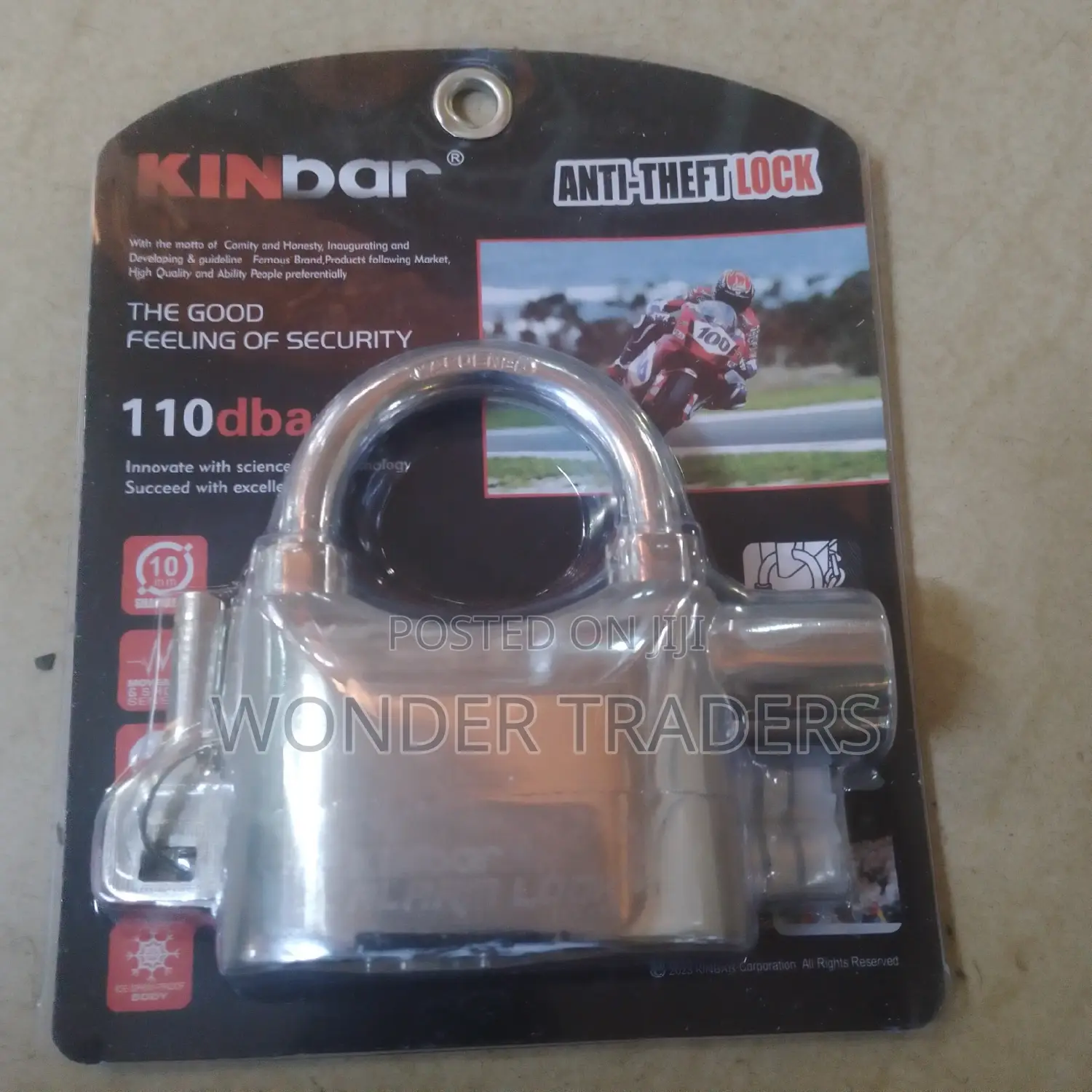 Kinbar Alarm Lock Padlock With 3keys