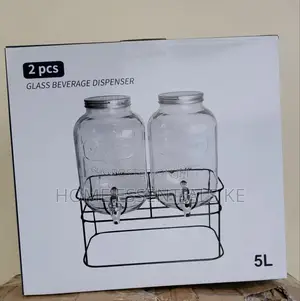 5L & 8L DOUBLE GLASS Juice Dispensers Metallic Stand
