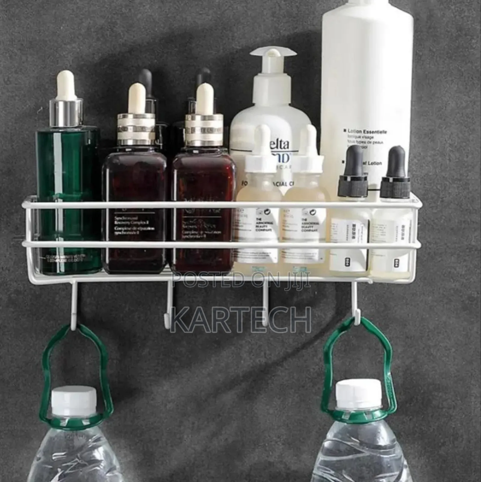 Wall Mounted Bathroom Organizer With Hooks 28×10.5×9cm