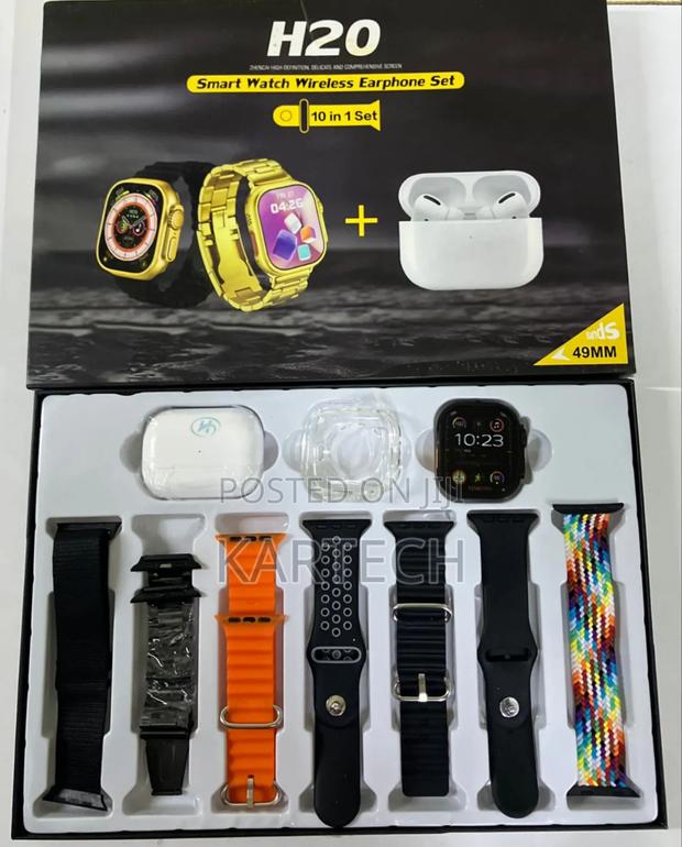 H20 Ultra Smart Watch With Bluetooth Wireless Earphones