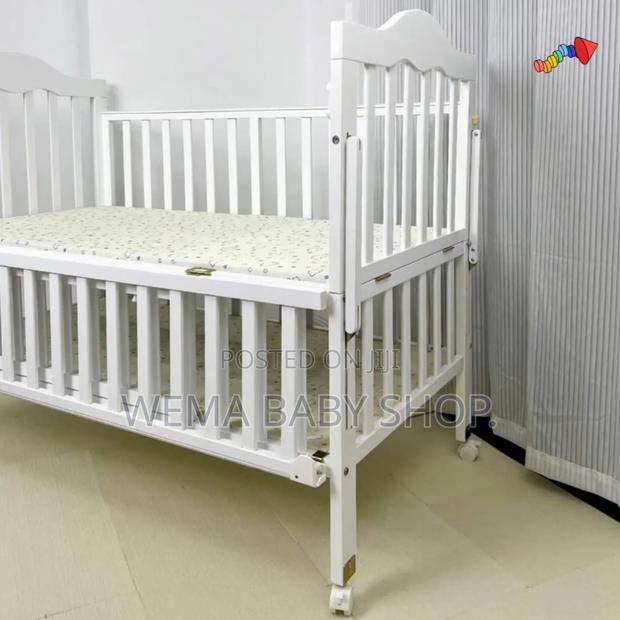 Wheeled Imported Cot With Mattress ,Braided Bumpers M/Net - thumbnail 5