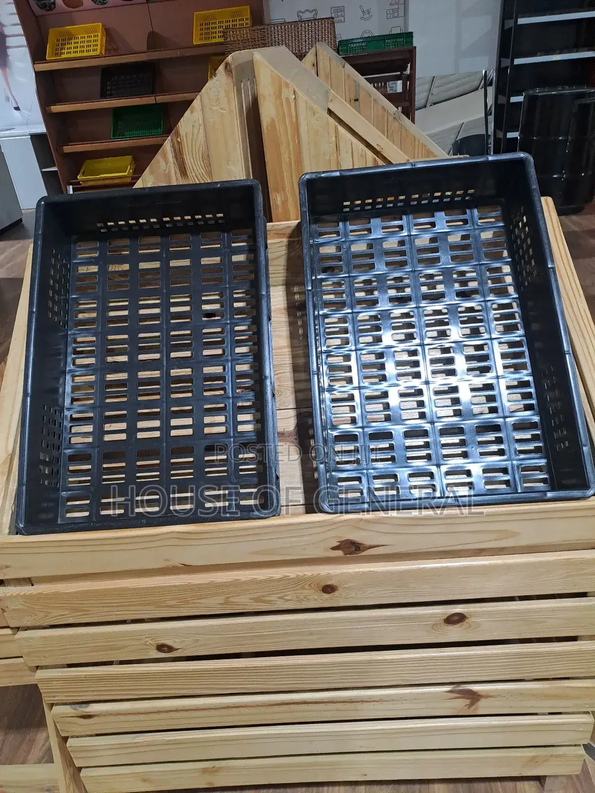 Black Half Plastic Crates