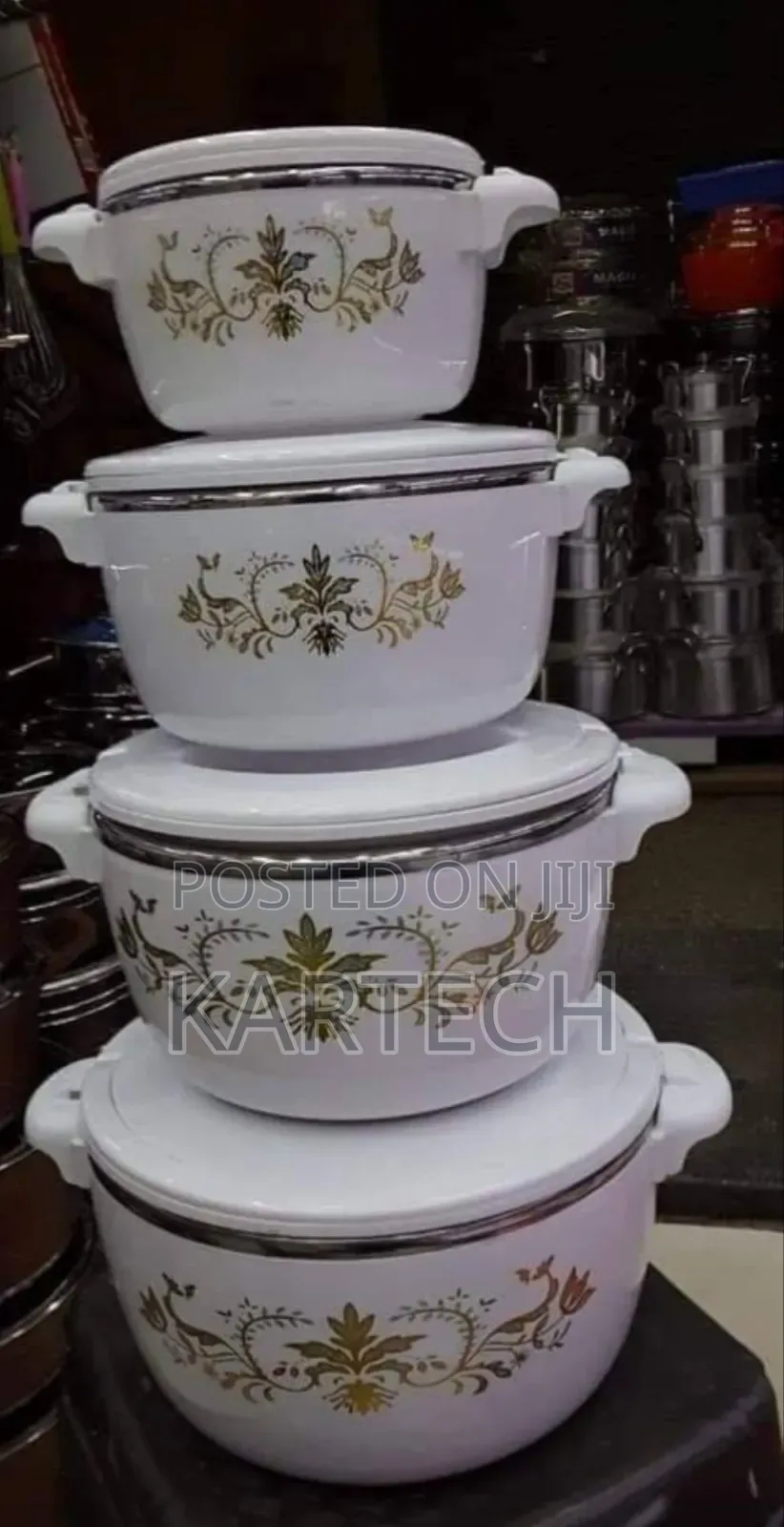 4pc Casserole Hotpots 1000-2000-4000-6000ml