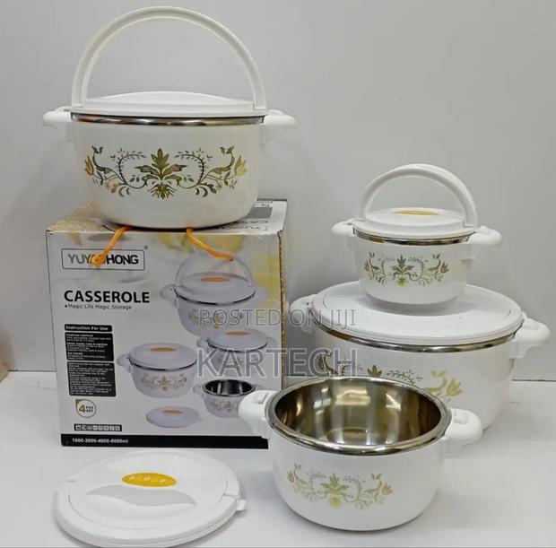 4pc Insulated Casserole Hotpots 1000-2000-4000-6000ml