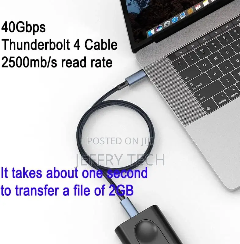 USB C Thunderbolt 4 Cable, 40gbps, 240W Fast Charging Cord A