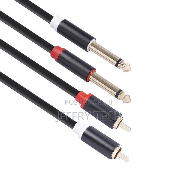 Dual 1/4'' TS to Dual RCA Audio Interconnect Cable 2×6.35mm - thumbnail 2