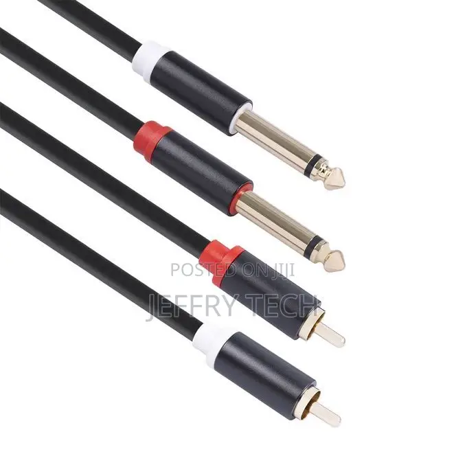 Dual 1/4'' TS to Dual RCA Audio Interconnect Cable 2×6.35mm