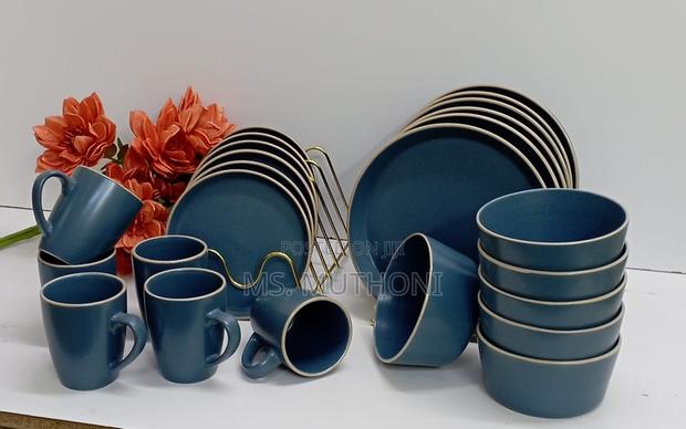 High Quality 24pcs Ceramic Dinner Sets Light Blue - main view