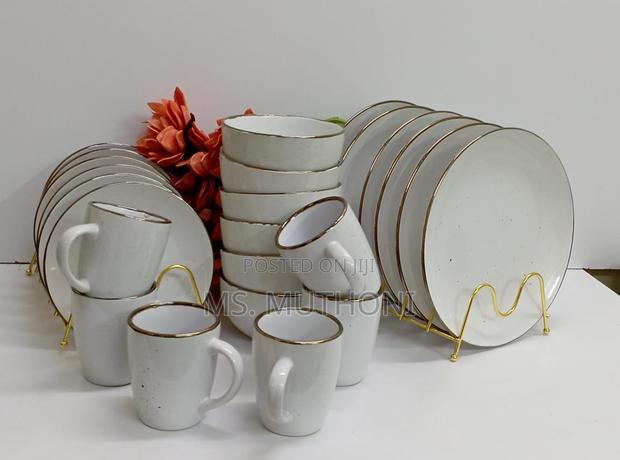White 24 PCS Ceramic Dinners Set - thumbnail 3