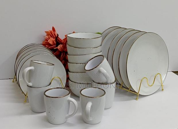White 24 PCS Ceramic Dinners Set - thumbnail 4