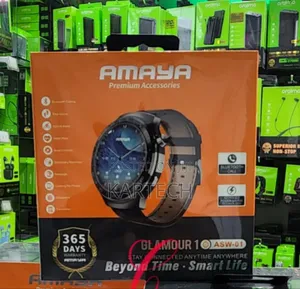 Amaya ASW-01 Smart Watch, Bluetooth Calling Leather Strap