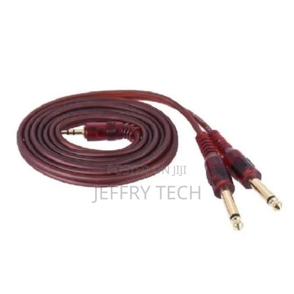 5m] 3.5mm 1/8" to Dual 6.5mm 1/4" TS Mono Stereo Audio Aux Y