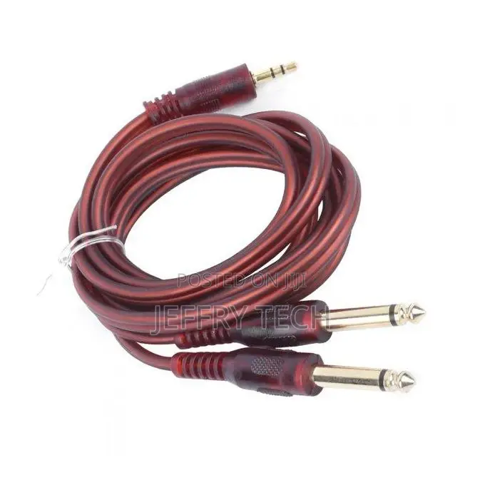 Audio Cable 3.5mm Stereo Plug to Double 6.35mm Plug Computer