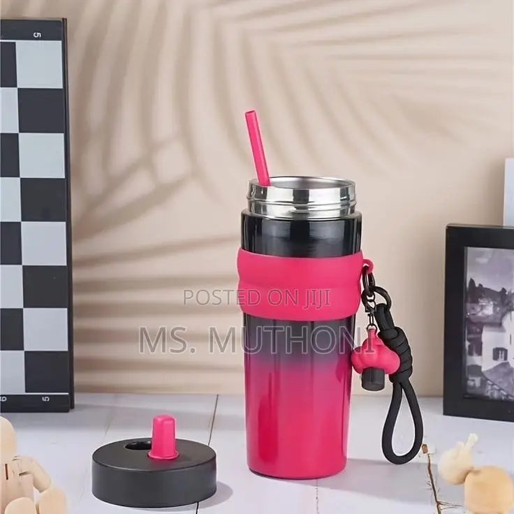 710ml Stainless Steel Coffee Mug With Straw.