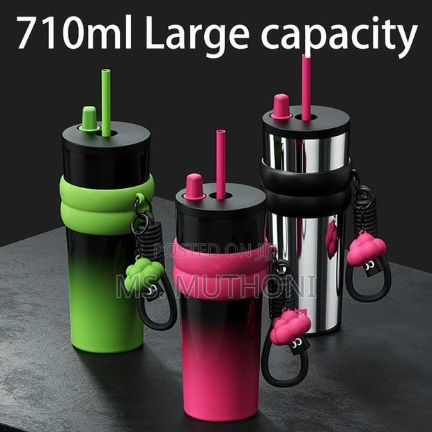 710ml Stainless Steel Coffee Mug With Straw. - thumbnail 5