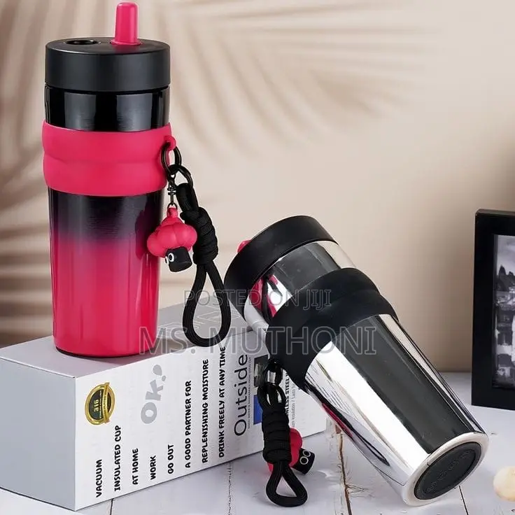 710ml Stainless Steel Coffee Mug With Straw.