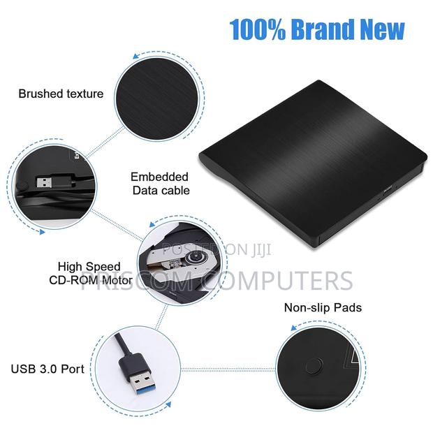 External CD/DVD Drive for Laptop, USB 3.0 CD Burner Portable - thumbnail 2