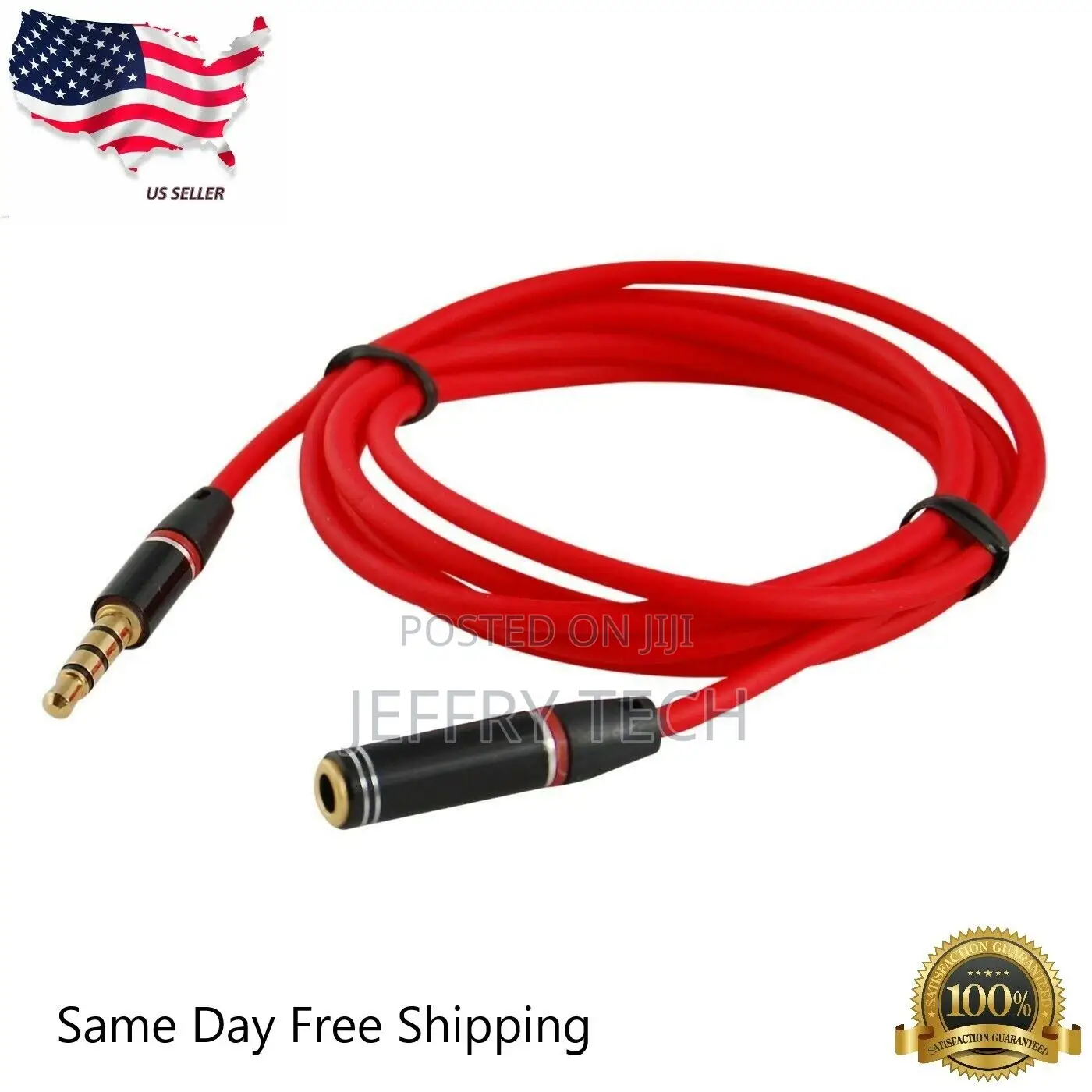4FT 3.5mm 4-Pole AUX Extension Cable Stereo Audio Headphone