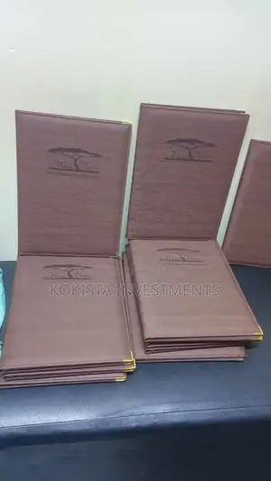 Brown Menu Folders With Pockets